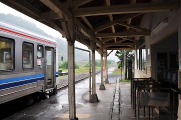 雨の川戸駅