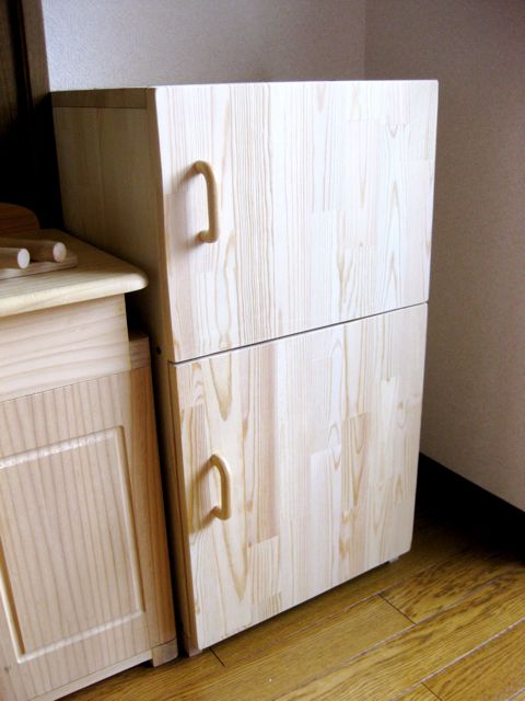 たのしい生活 手作り ままごと用木製冷蔵庫