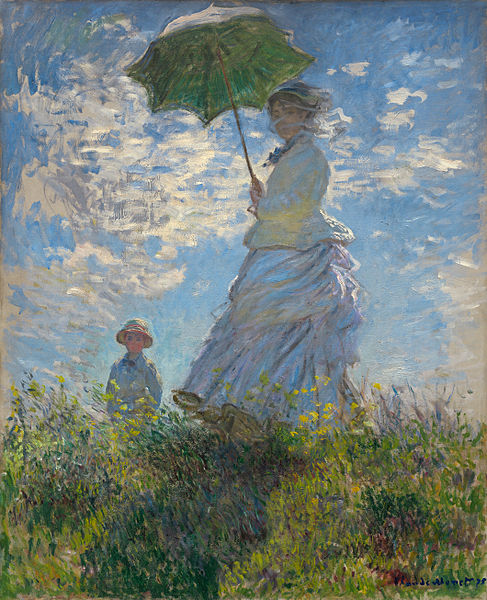 <strong>「日傘の女性、モネ夫人と息子」</strong>